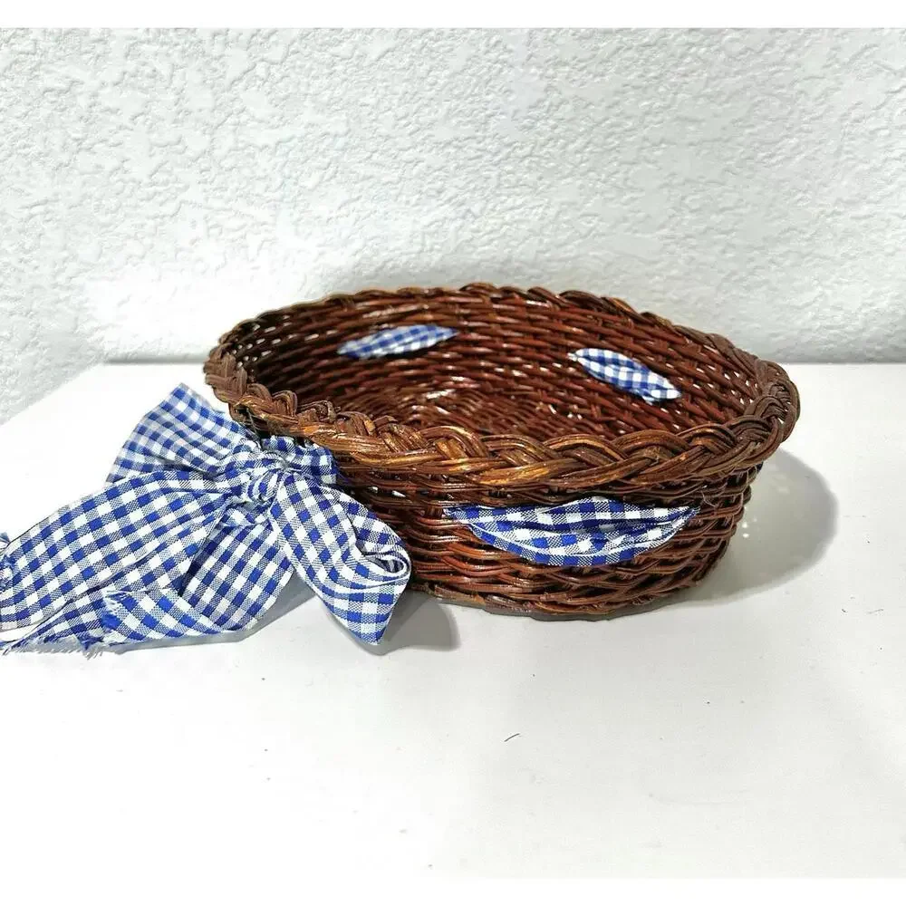 Teamson 1995 Casserole Baking Dish Oval Country Home and Woven Basket with Bow